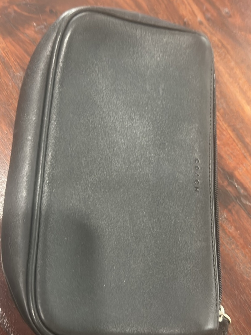 Coach Black Leather Toiletry Dopp Kit